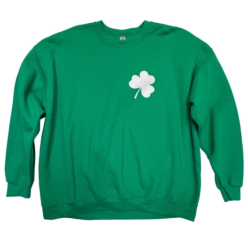 Gildan Kelly Green St. Patrick's Day Shamrock Crewneck Sweatshirt Size 2XL